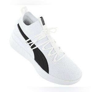 Puma Clyde Court GW Jr Running Shoes Knit Sneakers White Black Size 6.5